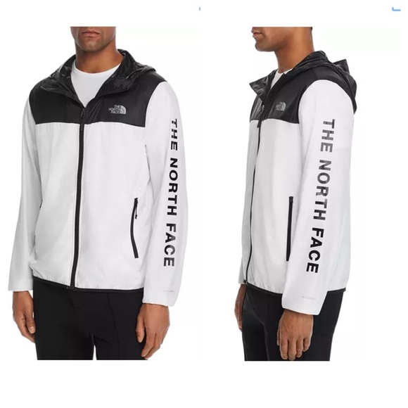 THE NORTH FACE WindWall Cyclone 2 Black White Windbreaker sz S Hood Elastic Hem - Picture 1 of 12